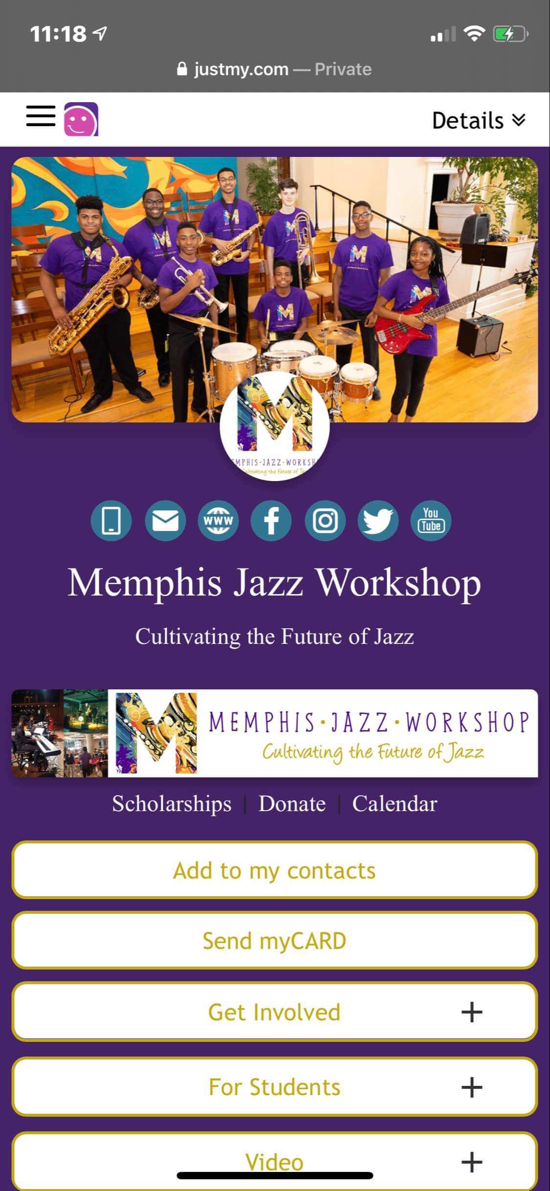 #grabmyCARD  Memphis Jazz Workshop